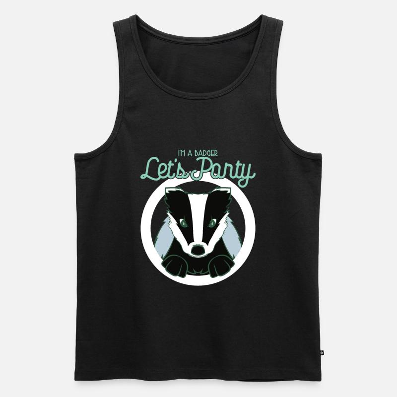 I'm A Badger Let's Party - Männer Premium Bio Tank Top - Schwarz