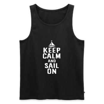 Keep Calm And Sail On - Men's Premium Organic Tank Top - black - Front - Michal (187cm)
