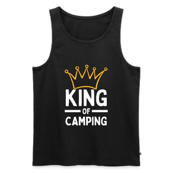 CAMPING CAMPING CAMPING TENT KING - Débardeur bio Premium Homme - noir - Devant - AI Model Male 178 light (178cm)