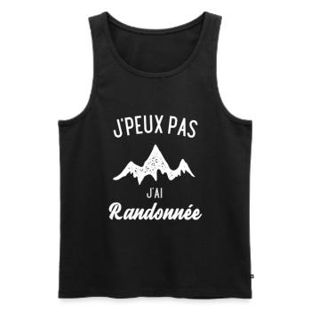 Randonnée j'peux pas j 'ai randonnée humour cadeau - Débardeur bio Premium Homme - noir - Devant - AI Model Male 178 light (178cm)