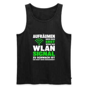 Signal Wi-Fi trop faible des adolescents qui rangent en disant - Débardeur bio Premium Homme - noir - Devant - Michal (187cm)