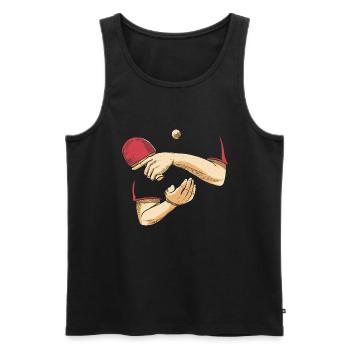Aufschlag Tischtennisball Tischtennisspieler - Männer Premium Bio Tank Top - Schwarz - Vorne - AI Model Male 178 light (178cm)