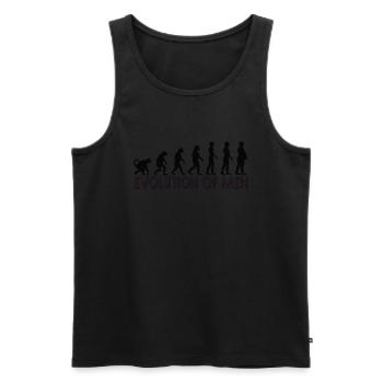 Evolution of men - Für Männer mit Bauch in schwarz - Männer Premium Bio Tank Top - Schwarz - Vorne - AI Model Male 178 light (178cm)