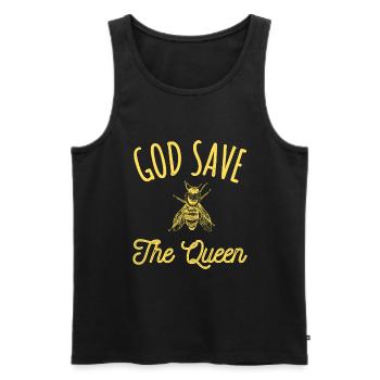 God save the queen humour apiculture cadeau - Débardeur bio Premium Homme - noir - Devant - Michal (187cm)