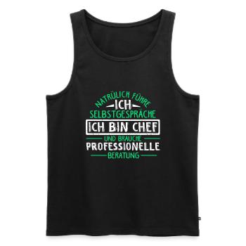 Chef Selbstgespräche Beratung Lustiger Spruch Vorg - Männer Premium Bio Tank Top - Schwarz - Vorne - AI Model Male 178 light (178cm)