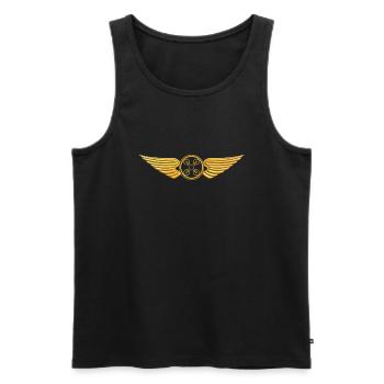 Drone Pilot Badge Quadcopter - Men's Premium Organic Tank Top - black - Front - AI Model Male 178 light (178cm)