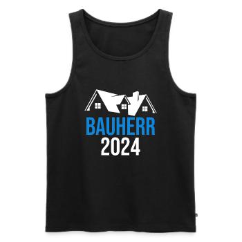 Bauherr 2024 Hausbau Neubau Baustelle Richtfest - Männer Premium Bio Tank Top - Schwarz - Vorne - AI Model Male 178 light (178cm)