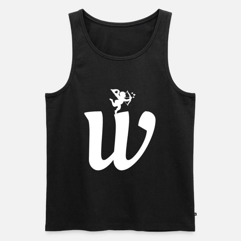 W - Männer Premium Bio Tank Top - Schwarz