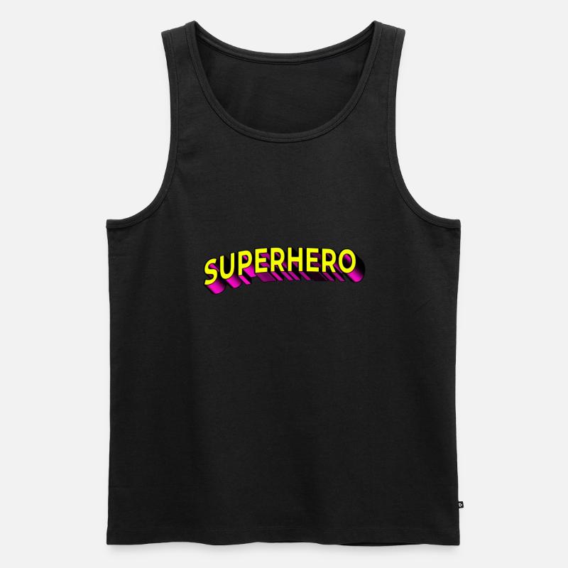 Superheld - Männer Premium Bio Tank Top - Schwarz
