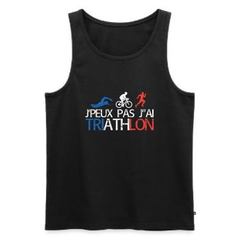 Jpeux Pas Jai Triathlon - Débardeur bio Premium Homme - noir - Devant - Michal (187cm)