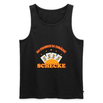 Jassen T-Shirt - Männer Premium Bio Tank Top - Schwarz - Vorne - AI Model Male 178 light (178cm)