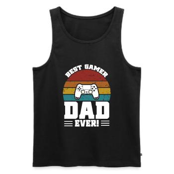 Gamer Dad Vatertag Papa Dad für Vater Geschenk - Männer Premium Bio Tank Top - Schwarz - Vorne - Michal (187cm)