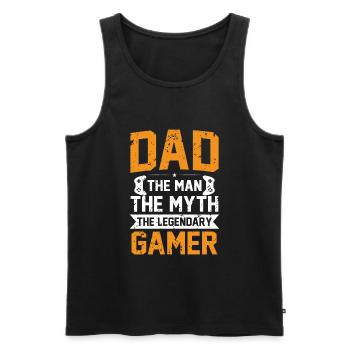 Gamer papa papa fête papa papa pour père cadeau - Débardeur bio Premium Homme - noir - Devant - AI Model Male 178 light (178cm)