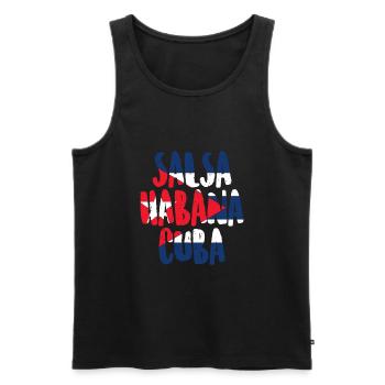 Salsa La Havane Cuba - Débardeur bio Premium Homme - noir - Devant - AI Model Male 178 light (178cm)