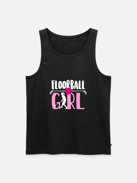 Innebandy jente - Premium økologisk Tanktop for menn - svart