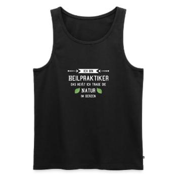 Heilpraktiker Naturheilkunde - Männer Premium Bio Tank Top - Schwarz - Vorne - Michal (187cm)