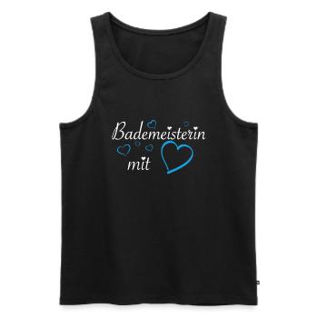 Bademeisterin Schwimmmeisterin Herz Geschenk - Männer Premium Bio Tank Top - Schwarz - Vorne - Michal (187cm)
