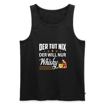 Der tut nix der will nur Whisky - Männer Premium Bio Tank Top - Schwarz - Vorne - AI Model Male 178 light (178cm)