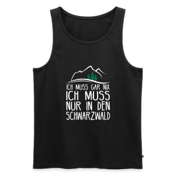 Schwarzwald Wandern Wald Geschenkidee - Männer Premium Bio Tank Top - Schwarz - Vorne - Michal (187cm)
