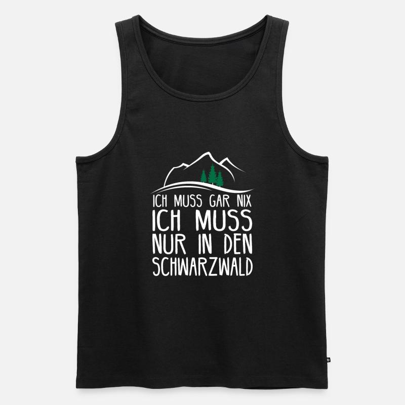 Schwarzwald Wandern Wald Geschenkidee - Männer Premium Bio Tank Top - Schwarz