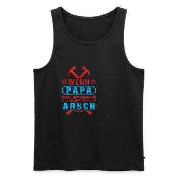 Wenn Papa es nicht reparieren kann... Vatertag - Männer Premium Bio Tank Top - Schwarz - Vorne - Michal (187cm)
