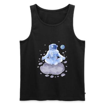 Astronaute de yoga - Débardeur bio Premium Homme - noir - Devant - Michal (187cm)