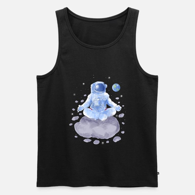 Yoga Astronaut - Männer Premium Bio Tank Top - Schwarz