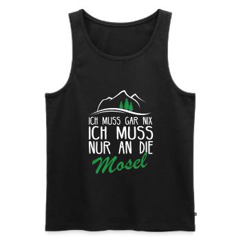 Mosel Eifel Wandern Fluss Winzer Geschenkidee - Männer Premium Bio Tank Top - Schwarz - Vorne - AI Model Male 178 light (178cm)