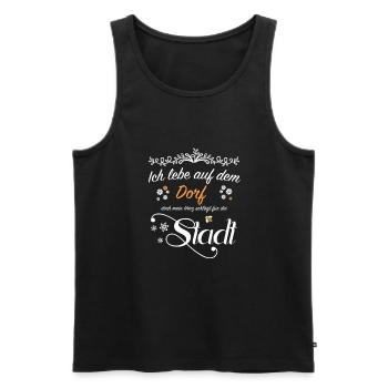 Stadtkind Stadt Dorf Großstadt Heimat Geschenkidee - Männer Premium Bio Tank Top - Schwarz - Vorne - AI Model Male 178 light (178cm)