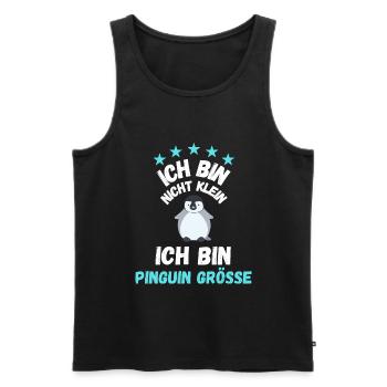 T-shirt für kleine Menschen Pinguin Spruch lustig - Männer Premium Bio Tank Top - Schwarz - Vorne - Michal (187cm)