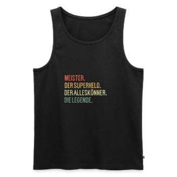 Meister Meisterprüfung Meisterbrief Geschenkidee - Männer Premium Bio Tank Top - Schwarz - Vorne - Michal (187cm)