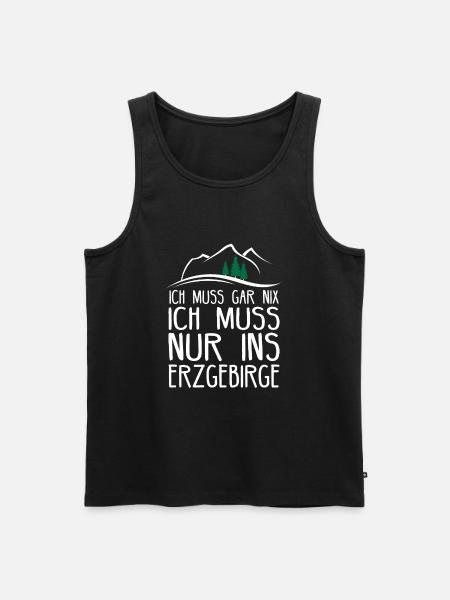 Erzgebirge Sachsen Bergbau Aue Geschenkidee - Männer Premium Bio Tank Top - Schwarz