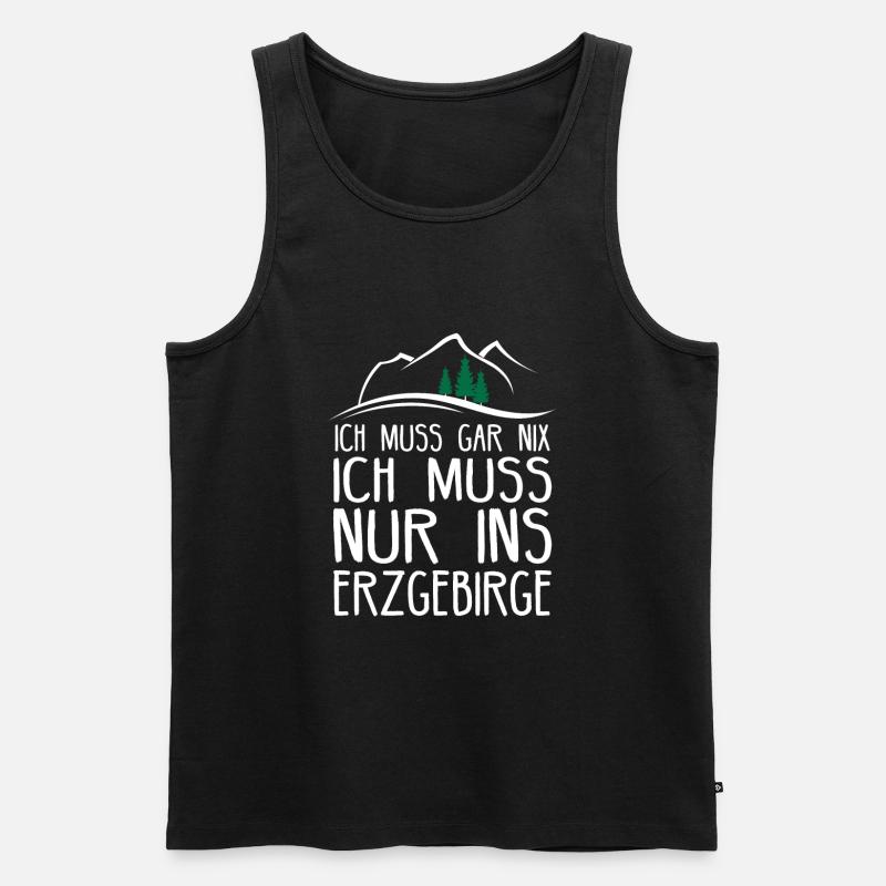 Erzgebirge Sachsen Bergbau Aue Geschenkidee - Männer Premium Bio Tank Top - Schwarz