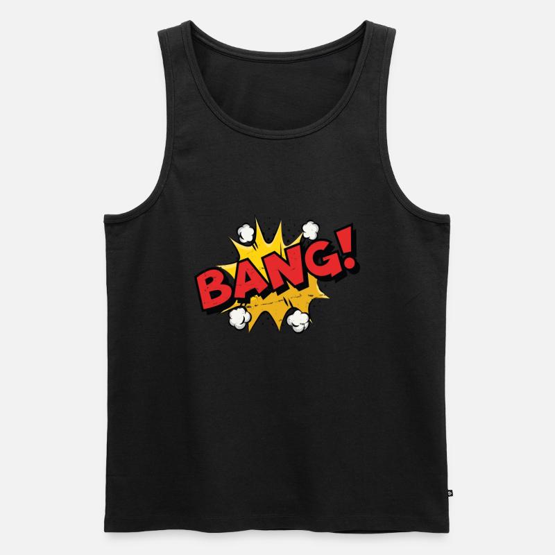 Afraid! Comic Speech Bubble - Men's Premium Organic Tank Top - black