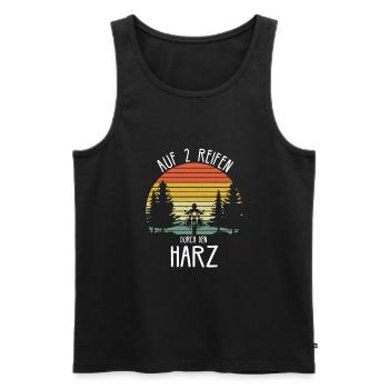 Harz Motorrad Biker Harzer Brocken Geschenkidee - Männer Premium Bio Tank Top - Schwarz - Vorne - AI Model Male 178 light (178cm)