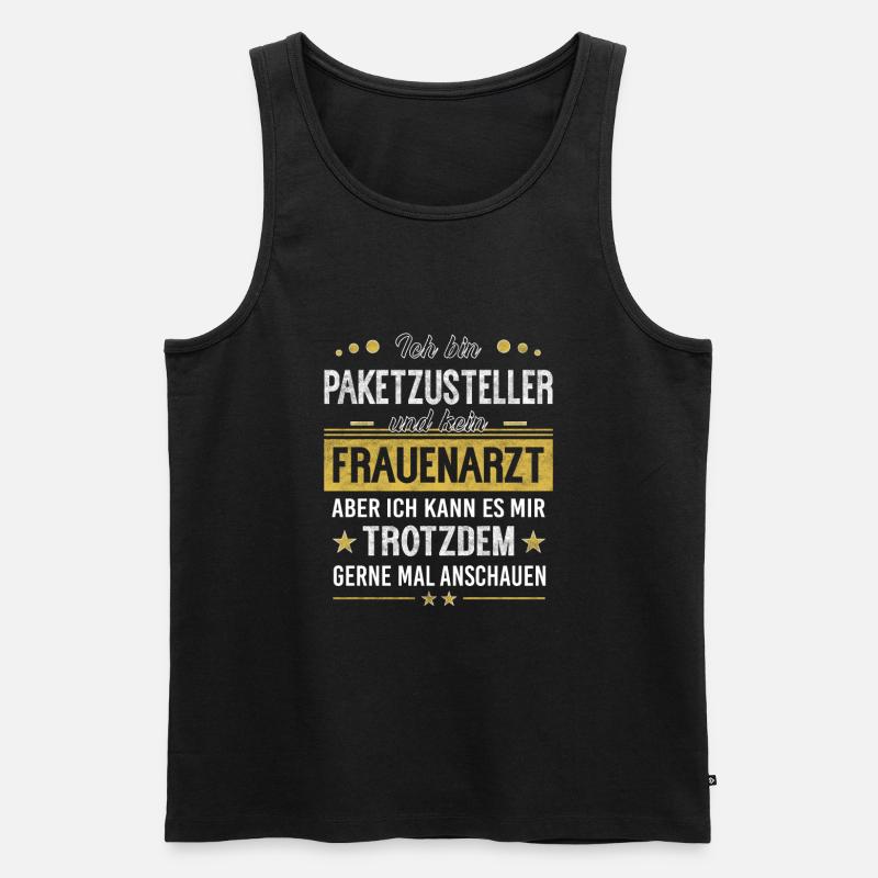 Postbote Briefträger Paketbote Brief Geschenkidee - Männer Premium Bio Tank Top - Schwarz
