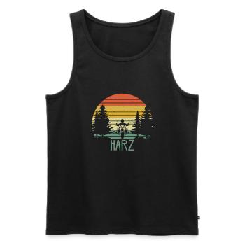 Harz Motorrad Biker Harzer Brocken Geschenkidee - Männer Premium Bio Tank Top - Schwarz - Vorne - AI Model Male 178 light (178cm)