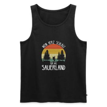 Sauerland Sauerländer Soest Wandern Geschenkidee - Männer Premium Bio Tank Top - Schwarz - Vorne - AI Model Male 178 light (178cm)