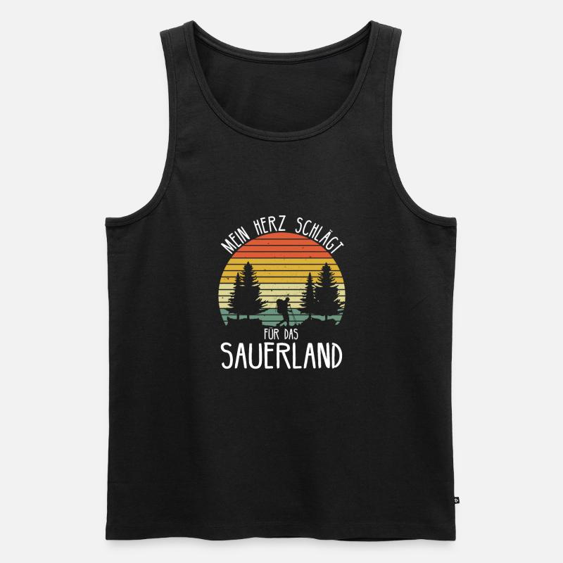 Sauerland Sauerländer Soest Wandern Geschenkidee - Männer Premium Bio Tank Top - Schwarz