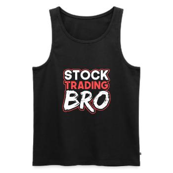 Stocks Stock Trading Bro - Men's Premium Organic Tank Top - black - Front - AI Model Male 178 light (178cm)