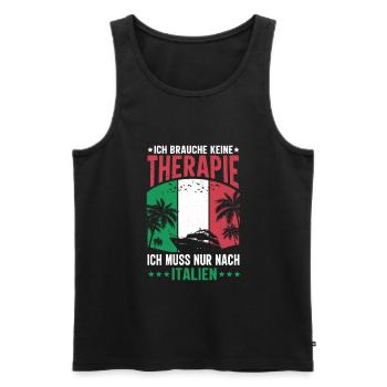 Ich brauche keine Therapie Italien - Männer Premium Bio Tank Top - Schwarz - Vorne - AI Model Male 178 light (178cm)