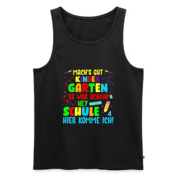 Kinder Einschulung Schulkind 2022 Erster Schultag - Männer Premium Bio Tank Top - Schwarz - Vorne - Michal (187cm)
