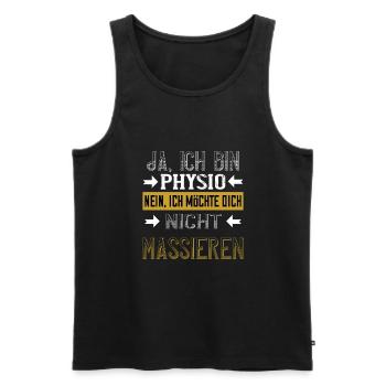 Physiotherapie Physio Geschenk Lustig Spruch - Männer Premium Bio Tank Top - Schwarz - Vorne - Michal (187cm)