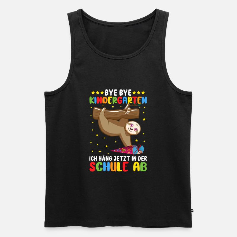 Schulanfang Faultier Einschulung Geschenk - Männer Premium Bio Tank Top - Schwarz