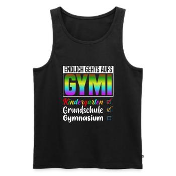 Kindergarten Grundschule Gymnasium - Männer Premium Bio Tank Top - Schwarz - Vorne - Michal (187cm)
