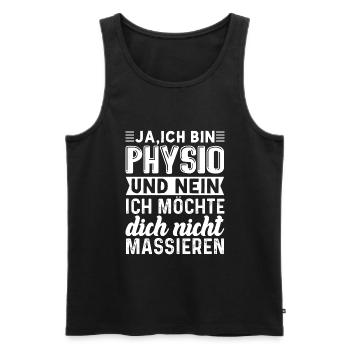 Physiotherapie Masseur Ja, ich bin Physio - Männer Premium Bio Tank Top - Schwarz - Vorne - Michal (187cm)