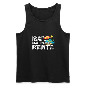 Ich bin dann mal in Rente - Männer Premium Bio Tank Top - Schwarz - Vorne - Michal (187cm)
