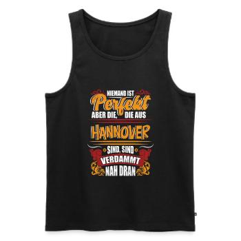 Hannover Spruch - Männer Premium Bio Tank Top - Schwarz - Vorne - Michal (187cm)