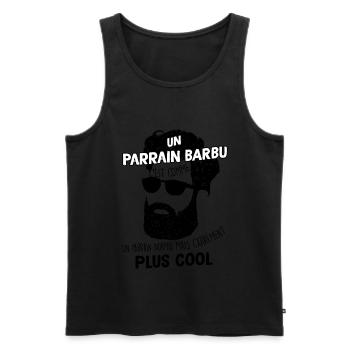 Parrain papa barbu Cadeau cool parrain - Débardeur bio Premium Homme - noir - Devant - Michal (187cm)