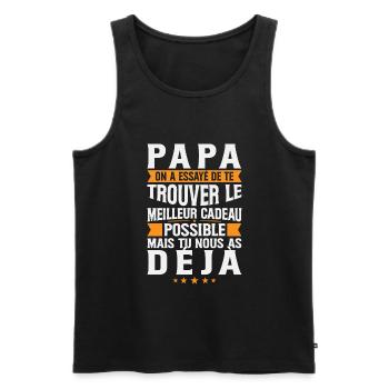 Papa Le Meilleur C'est Nous Fille Fils Homme Humou - Männer Premium Bio Tank Top - Schwarz - Vorne - AI Model Male 178 light (178cm)